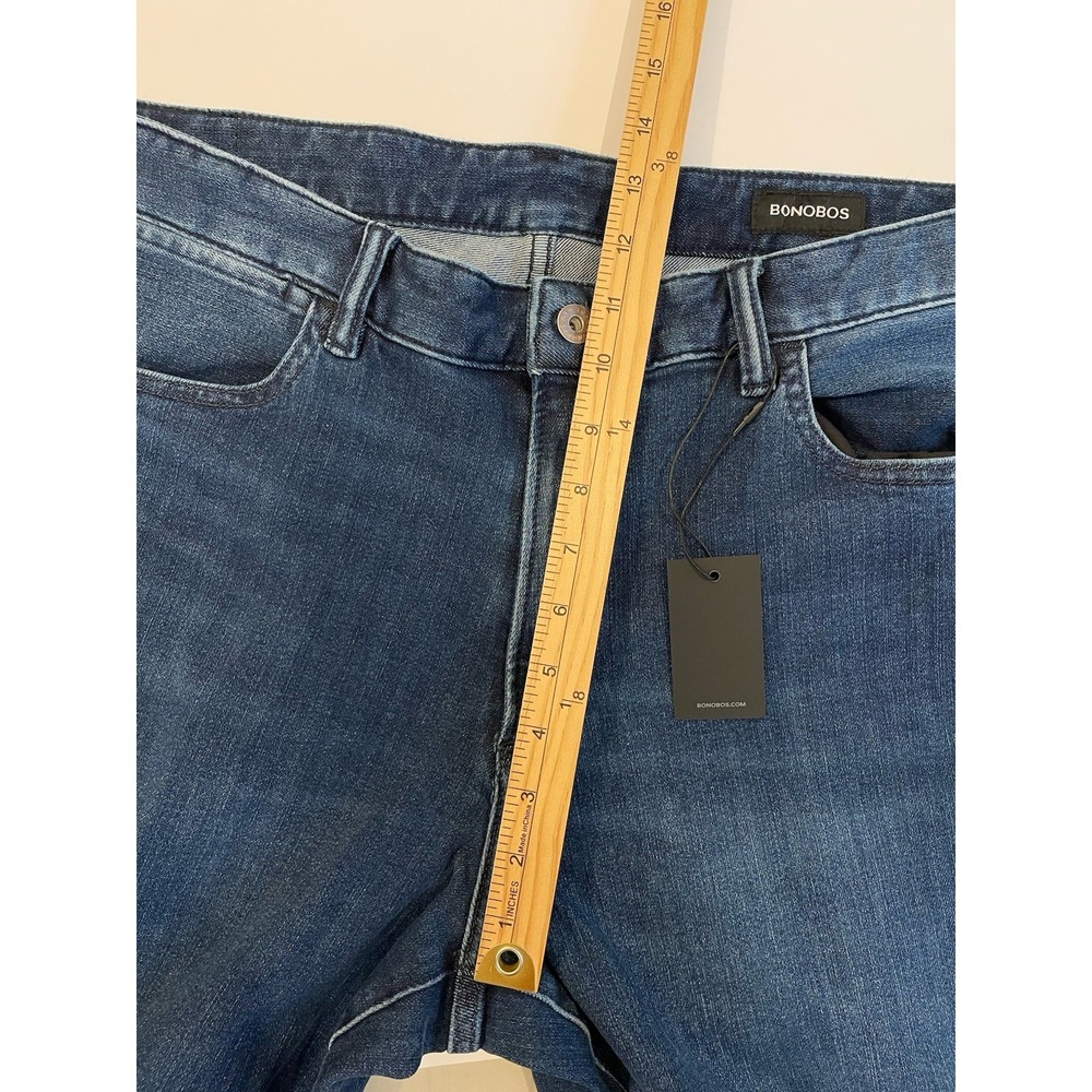 NEW Bonobos Slim Taper Jeans Mens 38x32 Blue Stretch Denim Pants Dark Wash - Picture 7 of 8